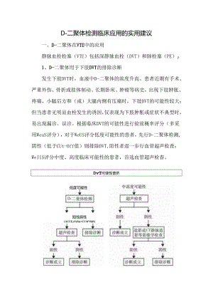 D-二聚体检测临床应用的实用建议.docx