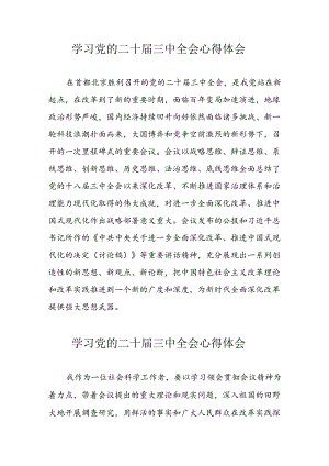 学习2024年党的二十届三中全会心得体会 （合计17份）.docx