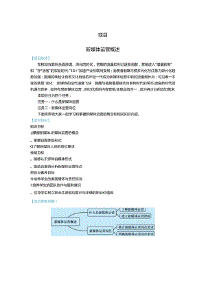 《新媒体营销》教材——项目一 新媒体运营概述.docx