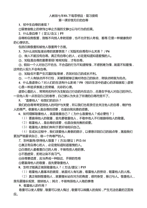人教版七年级下册思想品德复习提纲(完整精品)[1].docx