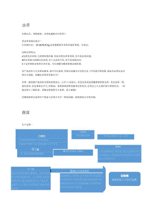 虫草、燕窝制作工艺、宣传注意点.docx