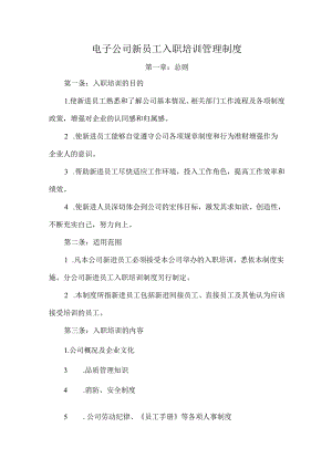 电子公司新员工入职培训管理制度.docx