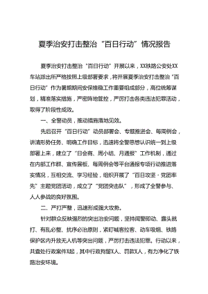 2024年派出所深入推进夏季治安打击整治“百日行动”总结报告(二十五篇).docx