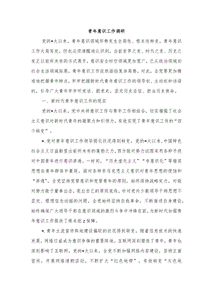 青年意识工作调研.docx