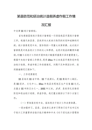 某县防范和惩治统计造假弄虚作假工作情况汇报.docx