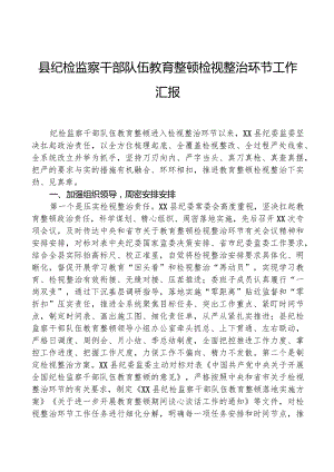 县纪检监察干部队伍教育整顿检视整治环节工作汇报.docx