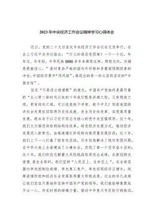 2024年中央经济工作会议精神学习心得体会【5篇】供参考.docx