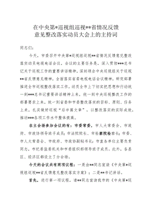 巡视反馈整改落实动员大会主持词.docx