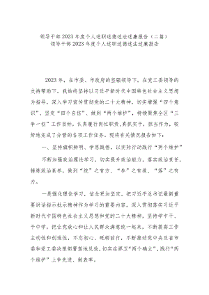 领导干部2023年度个人述职述德述法述廉报告(二篇).docx