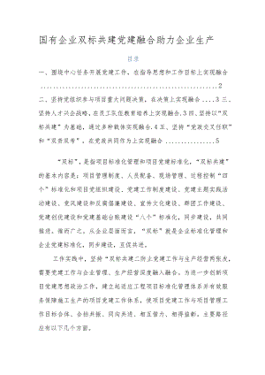 国有企业双标共建党建融合助力企业生产.docx