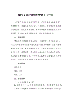 学校义务教育均衡发展工作方案大全.docx