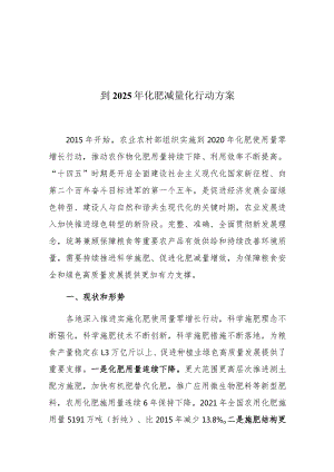 到2025年化肥减量化行动方案.docx