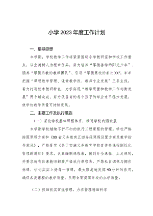 小学2023年度工作计划精选范文.docx