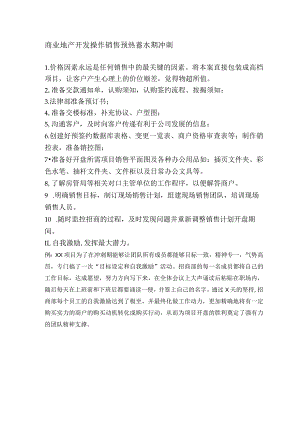 商业地产开发操作销售预热蓄水期冲刺.docx