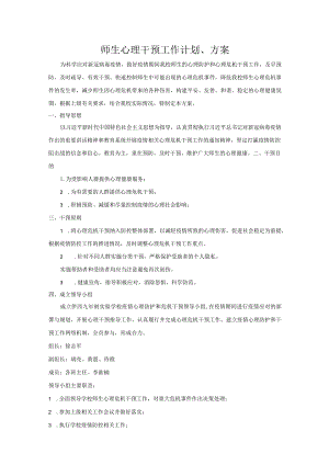 心理健康干预方案、计划.docx