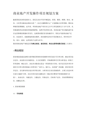 商业地产开发操作项目规划方案.docx