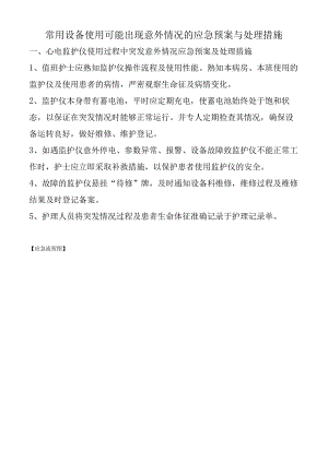 常用设备使用可能出现意外情况的应急预案与处理措施.docx