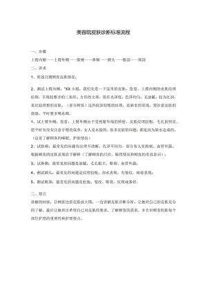美容院皮肤诊断标准流程美容师服务标准礼仪流程.docx