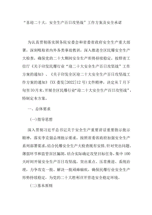 “喜迎二十大安全生产百日攻坚战”工作方案及安全承诺书.docx
