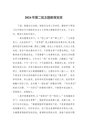 2024年第二批主题教育发言范文.docx