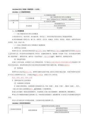 31.1H420060机电工程施工资源管理.docx