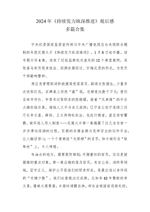 2024年观看《持续发力纵深推进》心得体会6篇.docx
