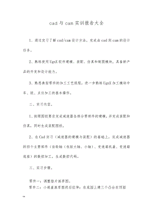 cad与cam实训报告大全.docx
