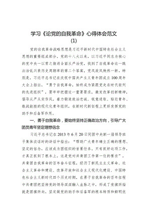 5篇学习《论党的自我革命》心得体会发言材料.docx