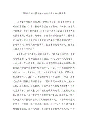 《新时代的中国青年》白皮书读后感心得体会.docx