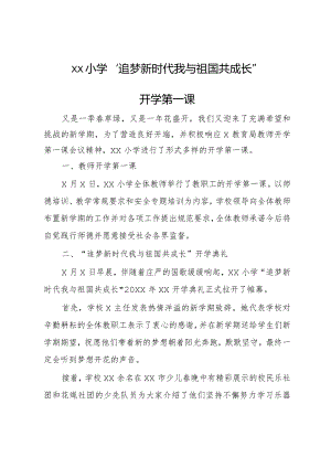 xx小学“追梦新时代我与祖国共成长”开学第一课活动信息.docx