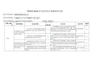 XXXX公司安全生产标准化评分表.docx