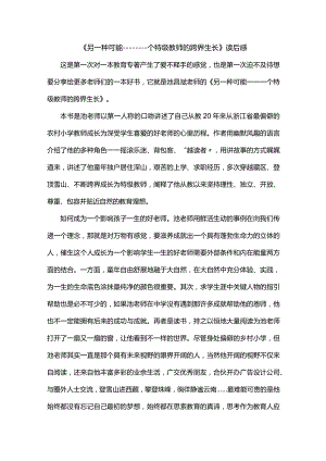 《另一种可能——一个特级教师的跨界生长》读后感.docx