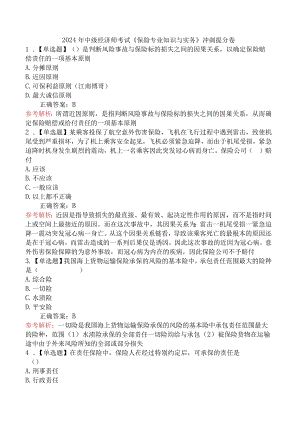 2024年中级经济师考试《保险专业知识与实务》冲刺提分卷.docx