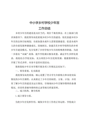 中小学乡村学校少年宫工作总结.docx