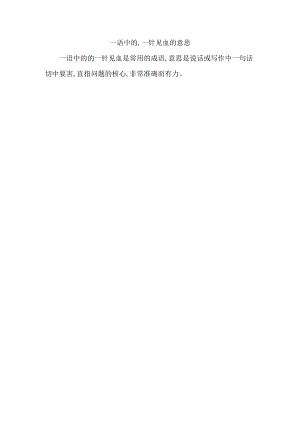 一语中的,一针见血的意思.docx