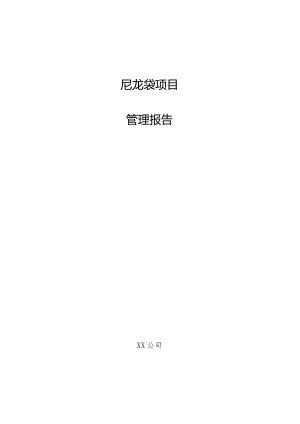 尼龙袋项目管理报告.docx