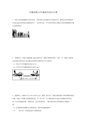 专题训练与声速相关综合计算.docx