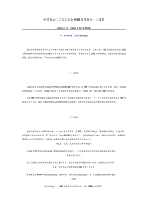 中国石化集团HSE管理体系核心要点.docx