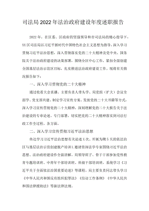 司法局2022年法治政府建设年度述职报告.docx