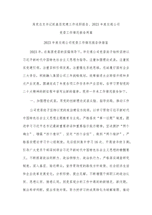 局党总支书记抓基层党建工作述职报告、2023年度交通公司党委工作情况报告两篇.docx