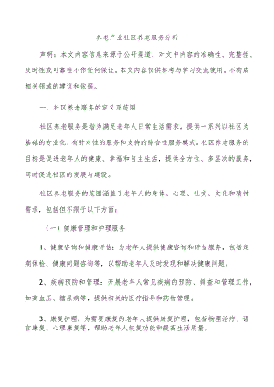 养老产业社区养老服务分析.docx
