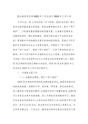 国企基层党支部2023年工作总结及2024年工作计划参考范文.docx