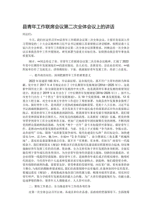 县青年工作联席会议第二次全体会议上的讲话.docx