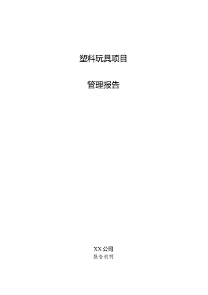 塑料玩具项目管理报告.docx