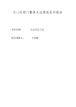 天心区部门整体支出绩效自评报告.docx