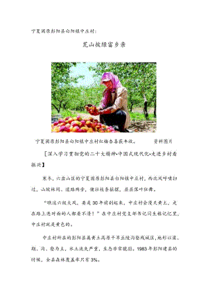 宁夏固原彭阳县白阳镇中庄村：荒山披绿富乡亲.docx