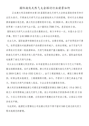 国际液化天然气大会探讨行业前景如何.docx