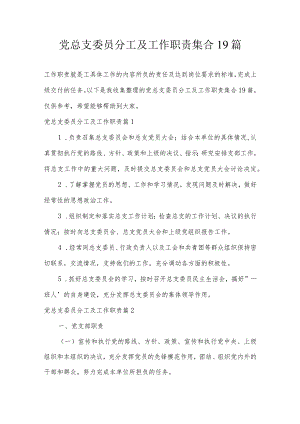 党总支委员分工及工作职责集合19篇.docx