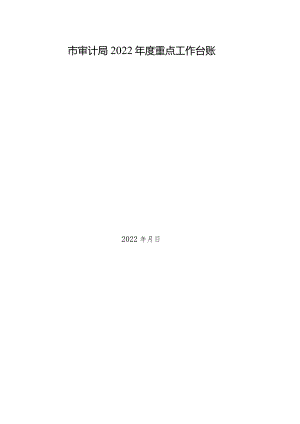 市审计局2022年度重点工作台账.docx