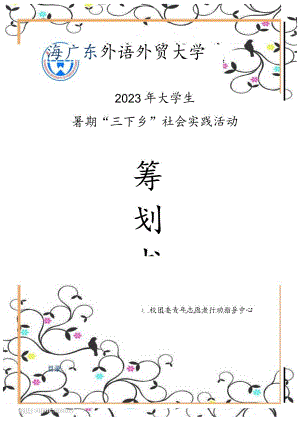 广外青志夏季乡村行动策划.docx